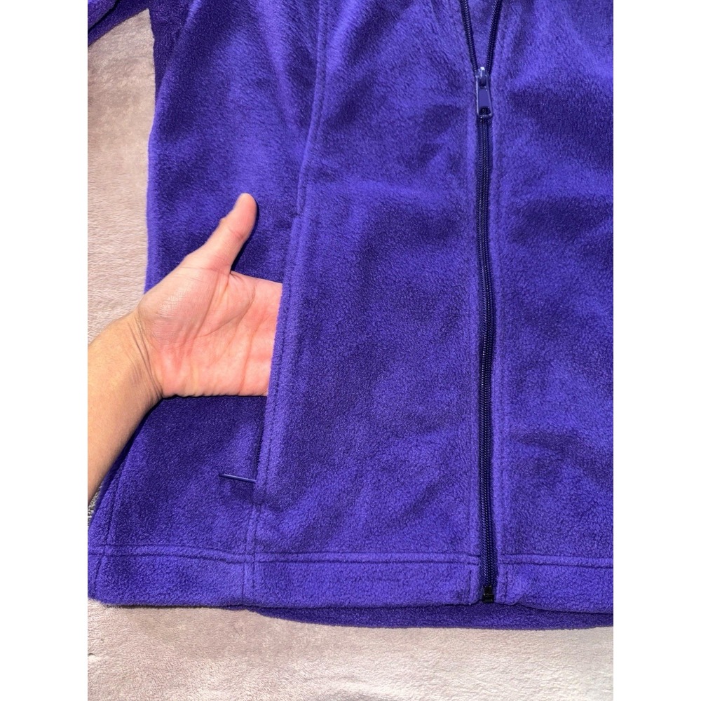 Columbia Jacket Sweatshirt Womens Purple Fleece Full‎ Zip Pockets Outdoor Size S - Picture 4 of 8